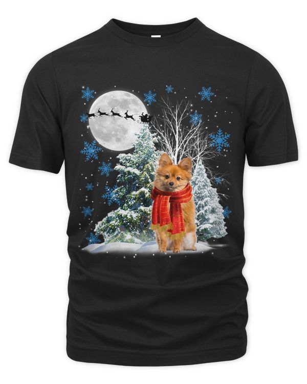 Keeshond Under Moonlight Snow Christmas Pajama 65