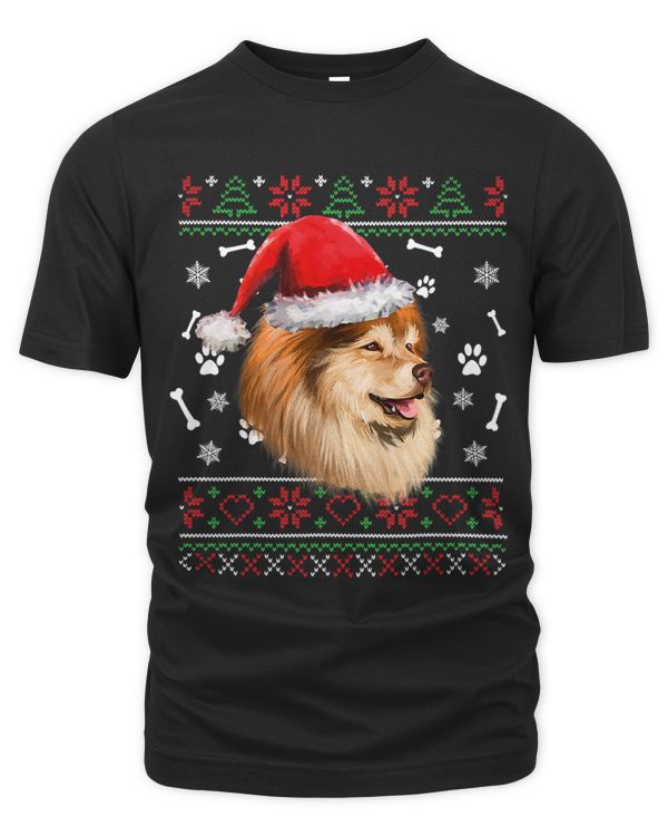 Ugly Sweater Christmas Finnish Lapphund Santa Hat Pajama