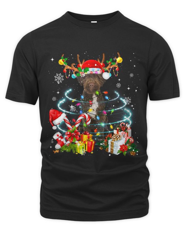 Lagotto Romagnolo Reindeer Christmas Tree Lights Pajama Xmas 184