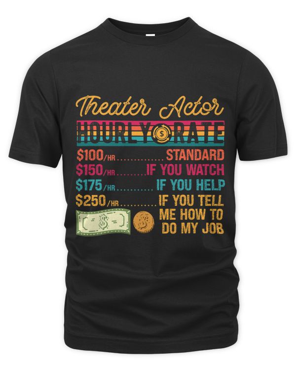 Funny Vintage Theater Actor Hourly Rate Job Title .