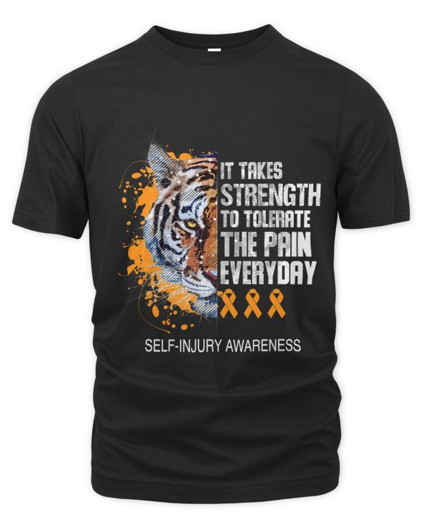 SelfInjury Orange Ribbon It Takes Strength To Tolerate Pain