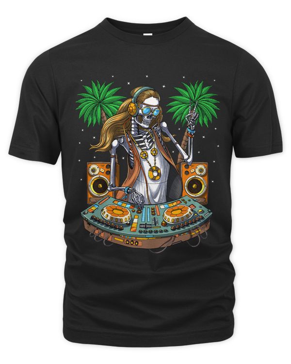Skeleton Hippie Psytrance DJ Techno Music EDM Dubstep Disco