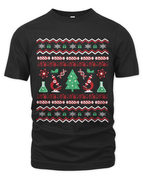 Science Laboratory Ugly Christmas Sweater DNA Microbiology