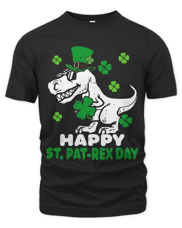 Happy St Pat Rex Day Shirt St Patricks Dinosaur Toddler Boys 5 8