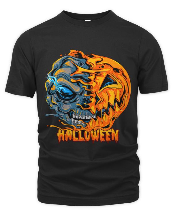 Halloween Merged Skull Pumpkin scary Powerfull art