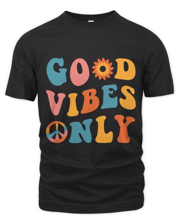 Good Vibes Only Groovy Trendy Peace Love 60s 70s Vintage 1
