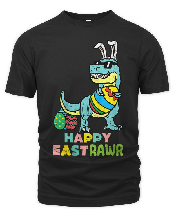 Happy Eastrawr Trex Easter Bunny Egg Funny Dinosaur Kids