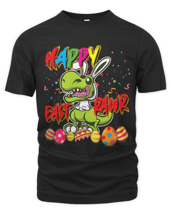 Happy Eastrawr TRex Easter Dinosaur Egg Bunny Dino Kids Boys