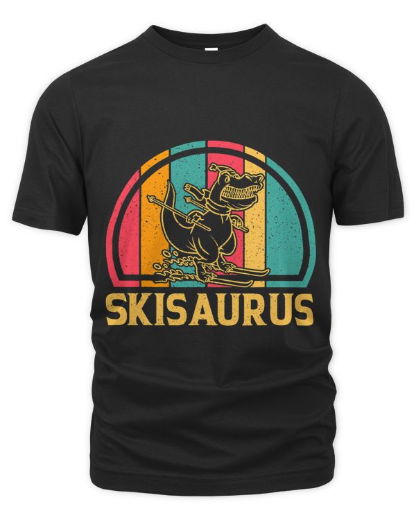 Skier Dino Ski Skiing Dino Skiing Dinosaur Skisaurus