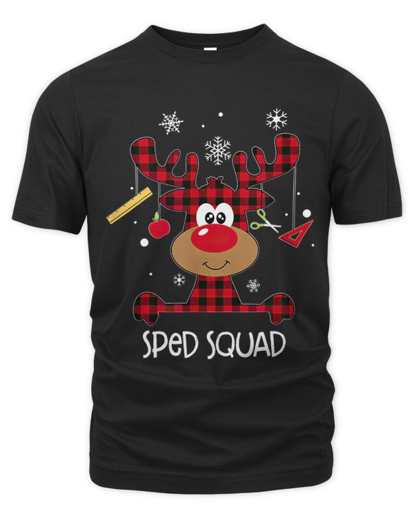 Sped Squad Christmas Love Rudolph Xmas Buffalo Plaid