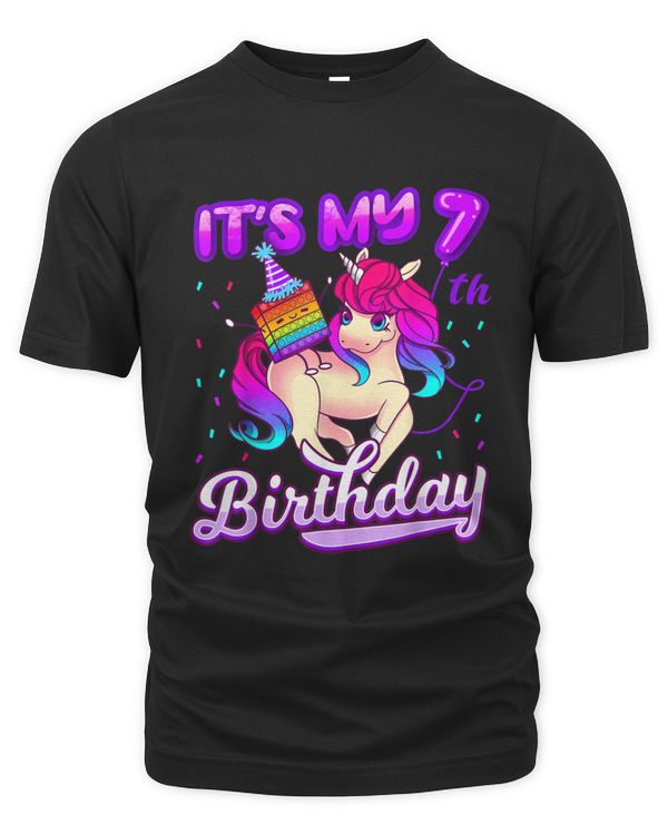 Pop It Unicorn Shirt for 7th Birthday Fidget Toy