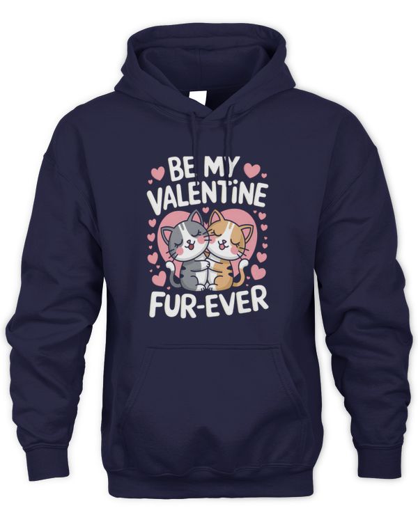 Valentines Day Cute Cat Couple Be My Valentine Fur-Ever Long Sleeve