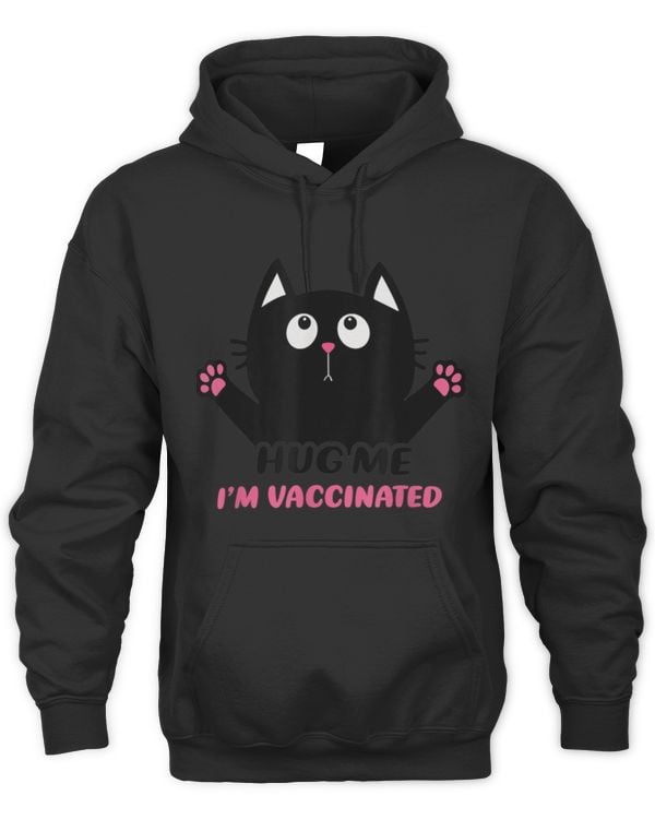 Womens Cat Lovers - Hug Me Im Vaccinated Funny cat Lovers T-Shirt