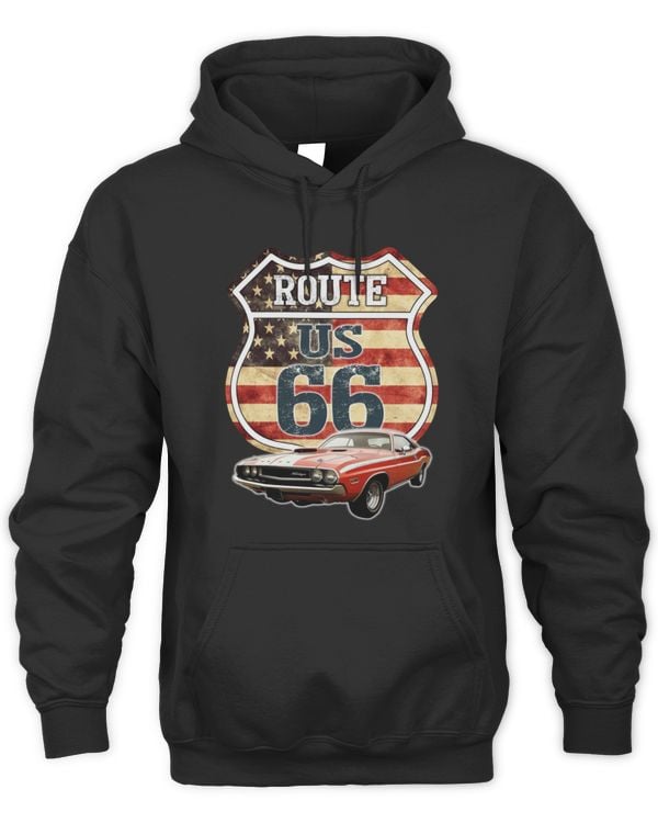 Route 66 Classic Muscle Car Hoodies