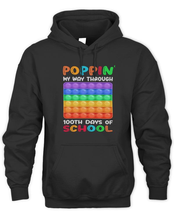 funny POPPIN MY WAY THROUGH TH DAYS OF SCHOOL POP IT STRESS RELIEVING  FOR girl AND boy  men and women T-Shirt