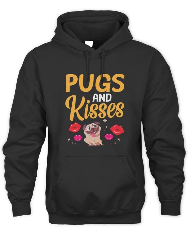 Hot Lips Flowers Happy Valentine Day Pugs And Kisses Lover