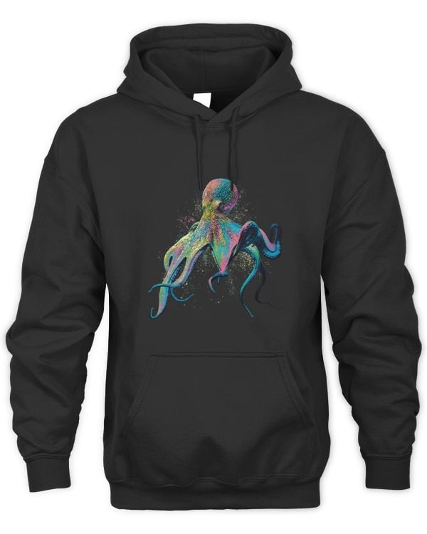 Colorful Octopus Realistic Octopus Animal Lover Artistic Men
