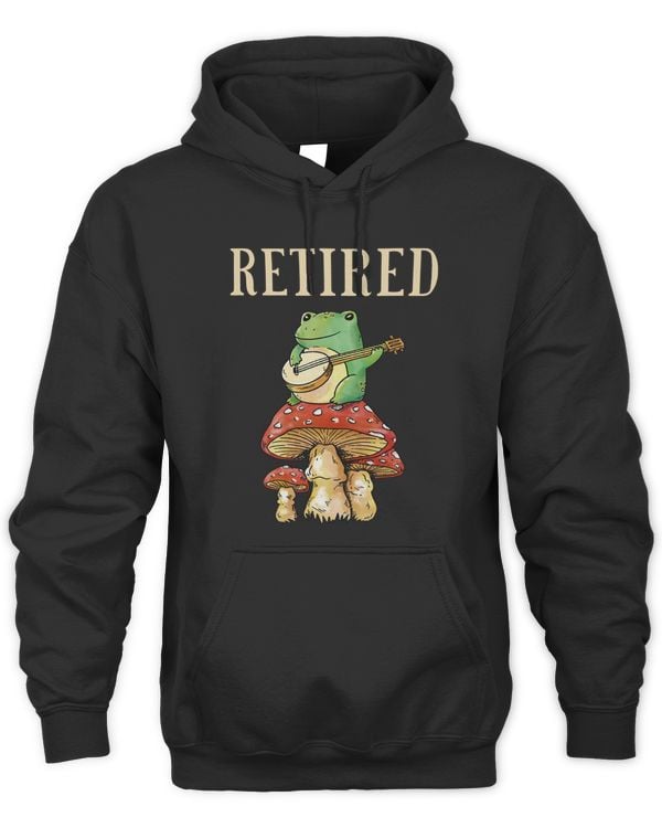 Retirement Cottagecore Frog Mushroom Banjo