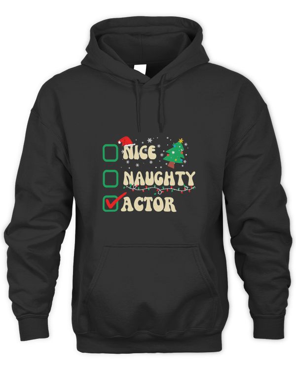Nice Naughty Actor Santas Claus Funny Christmas List