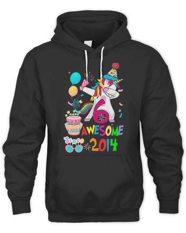 6th Birthday Dabbing Unicorn Party Gift For 6 Years Old Girl T-Shirt
