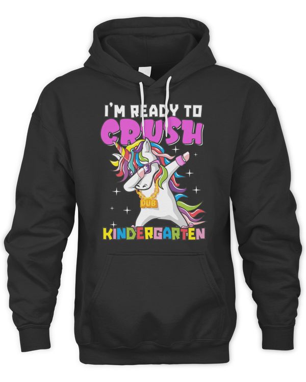 Crush Unicorn 1st Day Of Kindergarten Dabbing Back To School Funny for Girls Boys T-Shirt