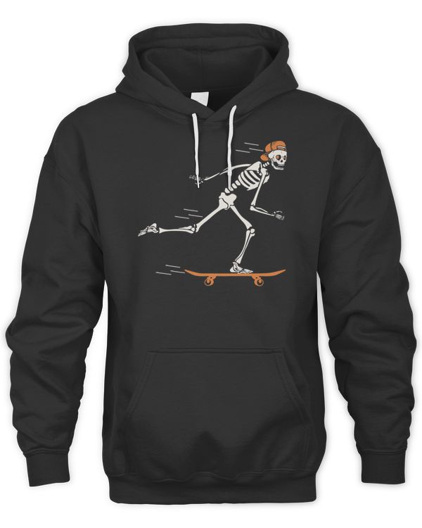 Skater Skeleton Skateboarding Halloween Costume Funny T-Shirt