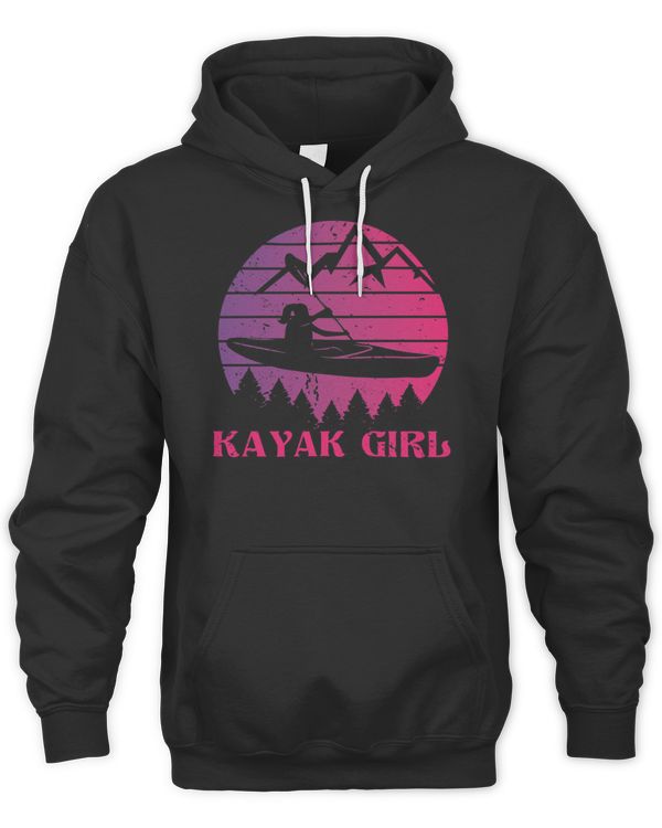 Kayak Girl Retro Rowers Kayak Canoe Water Sports T-Shirt