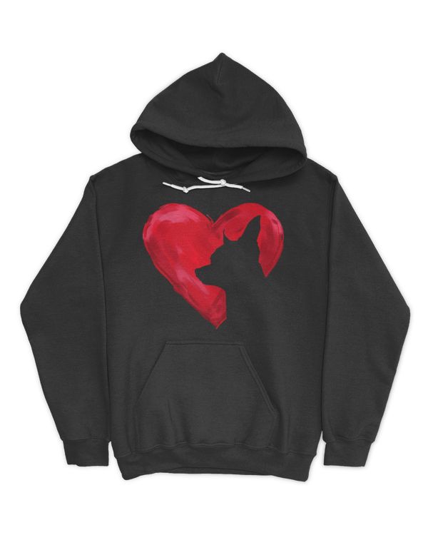 Chihuahua Heart silhouette Valentine's Day Dog Lover Gift Long Sleeve T-Shirt
