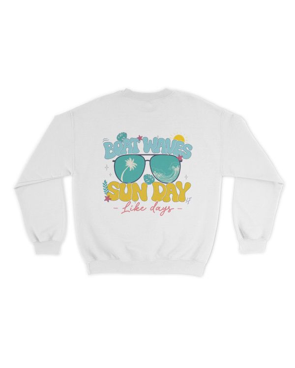 Boat waves sun day like days shirt