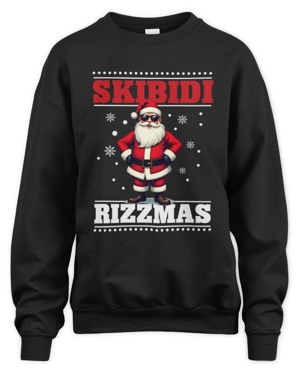 Skibidi Rizzmas Funny Gen Alpha Slang Christmas Penguin