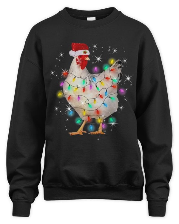 Chicken Lover Christmas Light Tree Xmas Santa