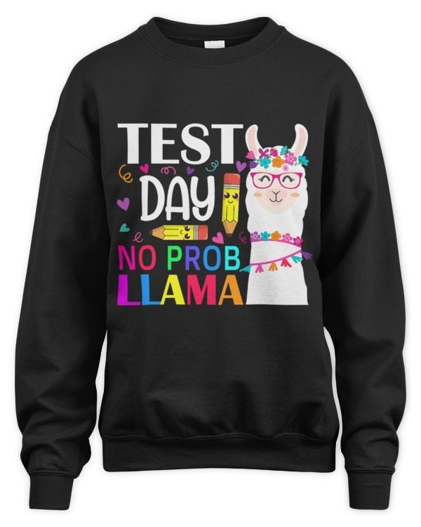 Llama Lover Rock The Test Teacher Testing Day No Prob Llama For Girls 6