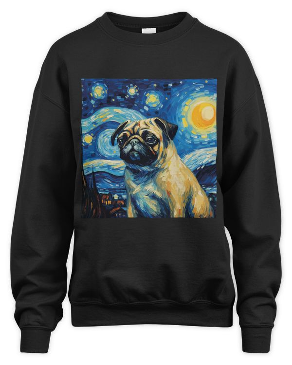 Pug Starry Night For Dog Mom Dog Dad 1
