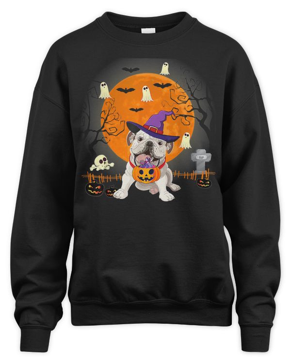 English Bulldog Bristish Bulldog Dog Witch Halloween Halloween 255 Dog Lover