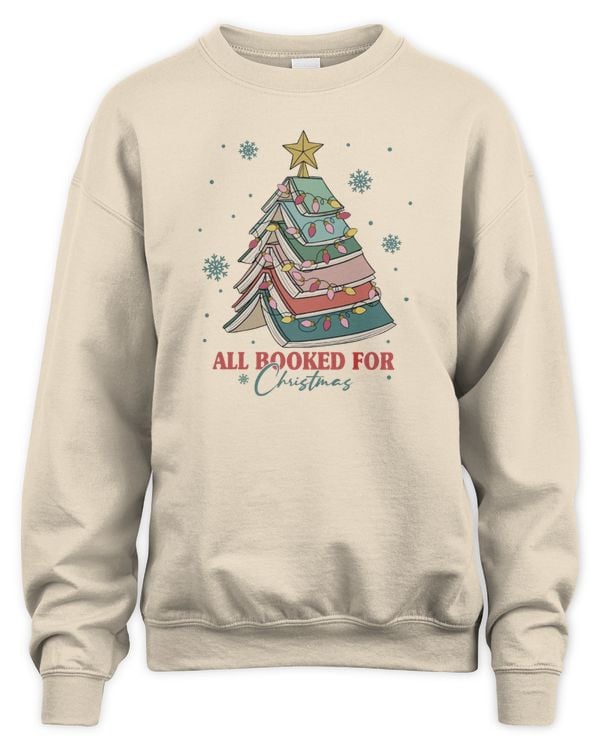 Christmas Book Tree All Booked For Christmas Shirt