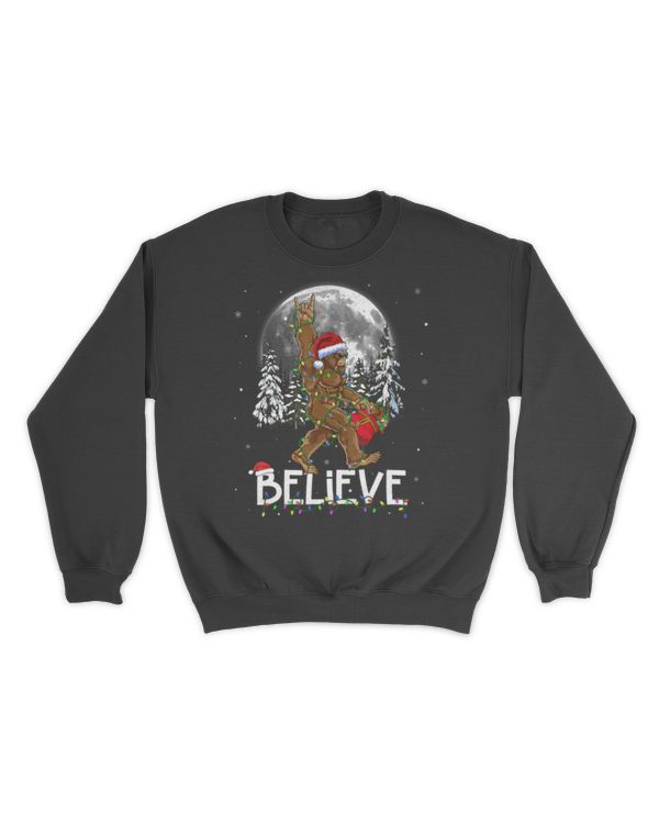 Santa Bigfoot Christmas Lights - Sasquatch Believe Xmas Classic T-Shirt