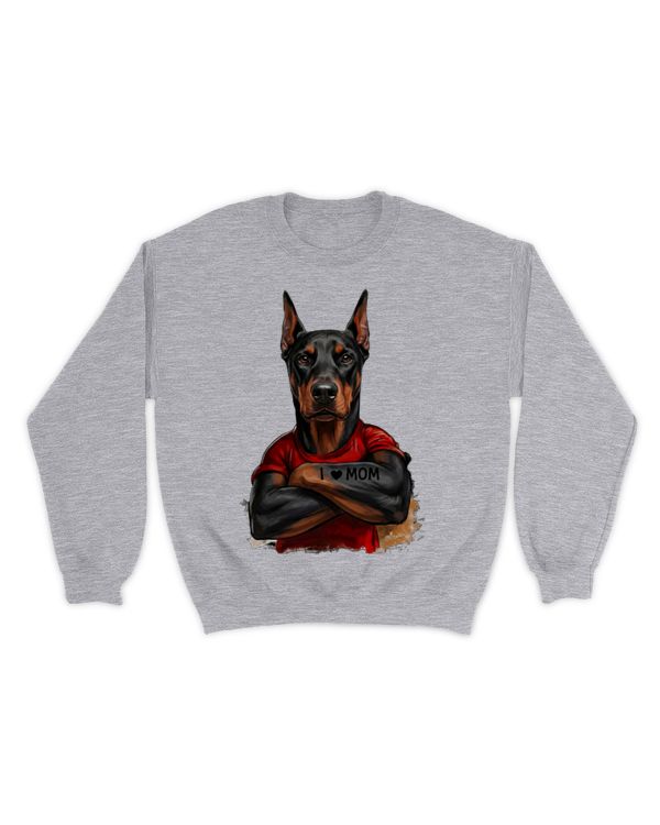 I Love Mom Tattoo Doberman Dog Mom Funny Mother's Day T-Shirt 2