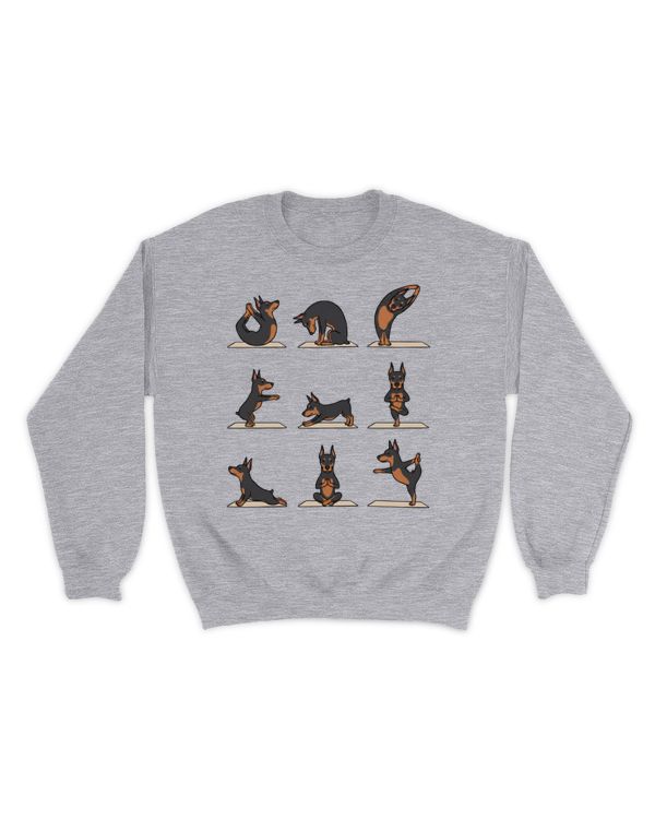 Doberman Yoga Asana Pose Meditation Funny  Tee T-Shirt