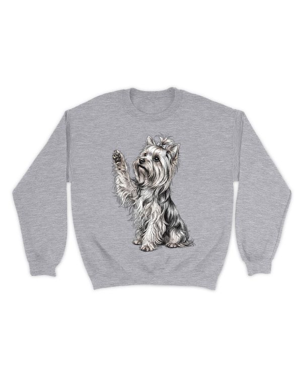Yorkie Dog Raising Paw Love Design Idea Tee T-Shirt
