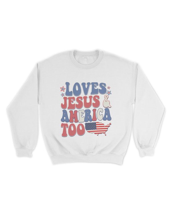 Loves jesus and america too shirt
