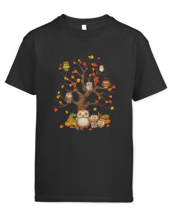 Owls Leaves Tree Fall Autumn Pumpkin Halloween