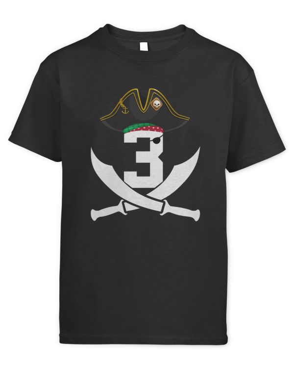 Number 3 Pirate 3rd Birthday Gift For 3 Year Old Boys Kids