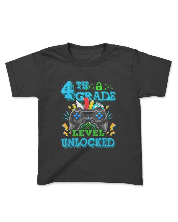 Level 4th Grade Unlocked Back To School First Day Boys Girls T-Shirt