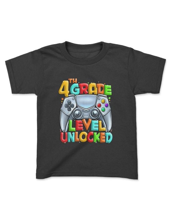 Game On 4th Grade Back To School 4th Grade Level Unlocked T-Shirt