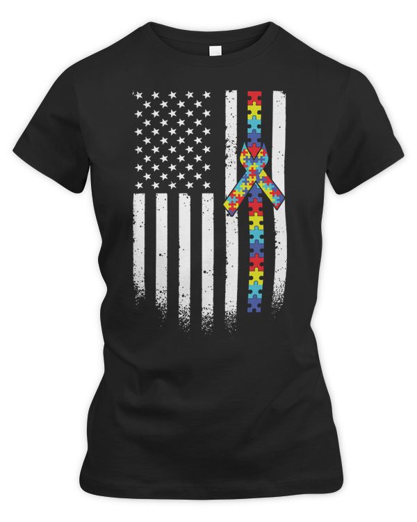 Autism Autistic American Flag Puzzle Awarenessautistic Autism Awareness