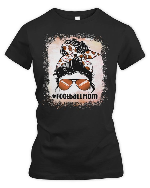 Football Bleached Football Mom Life Messy Bun Mom 19