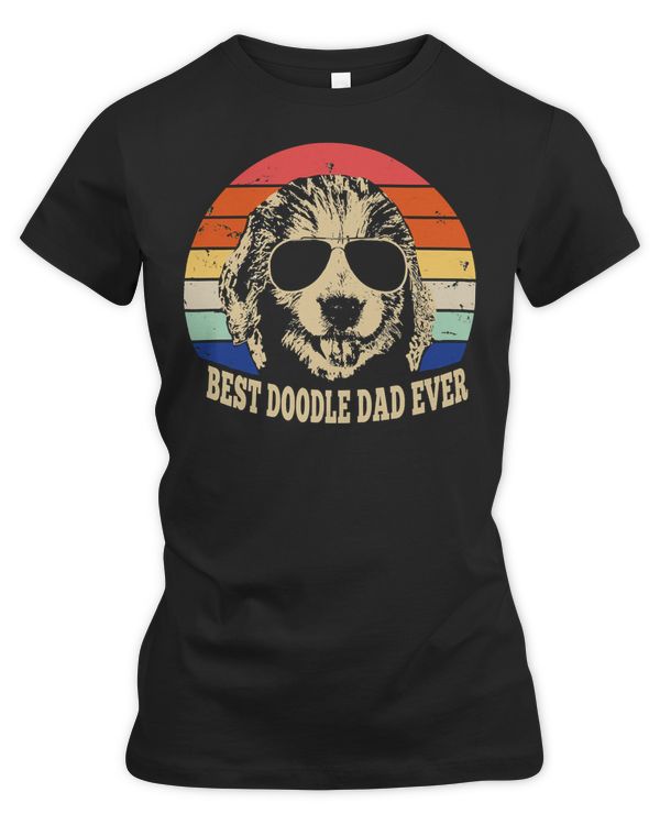 Doodle Dog Best Doodle Dad Ever Vintage Retro paws dogs paw