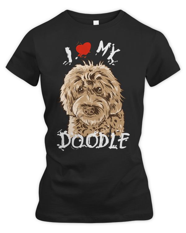 Doodle Dog Cute I Love My Goldendoodle Gift Golden Doodle Print