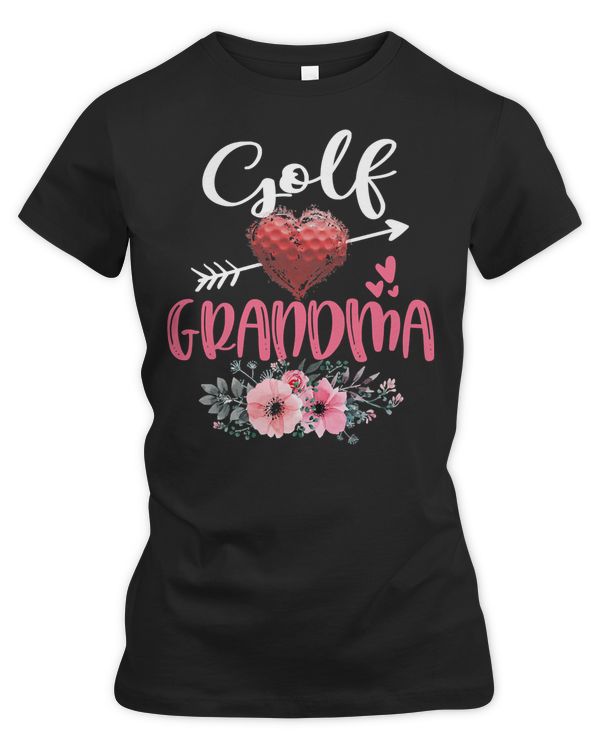 Golf Golfer Grandma Floral Funny Golf Heart 99 Golflife