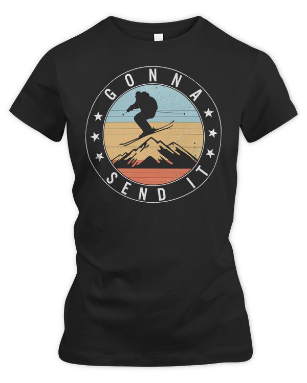 Skiing Lover Skier Ski Snowboard Gonna Send It Freestyle Skiing Cool Distressed Loves Ski